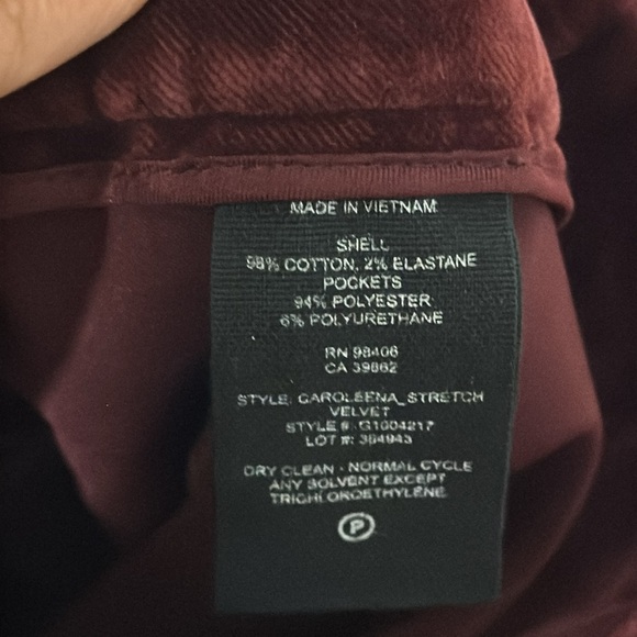 Theory Caroleena Velvet Pants Burgundy Velvet Wide Leg Pants - Picture 9 of 9